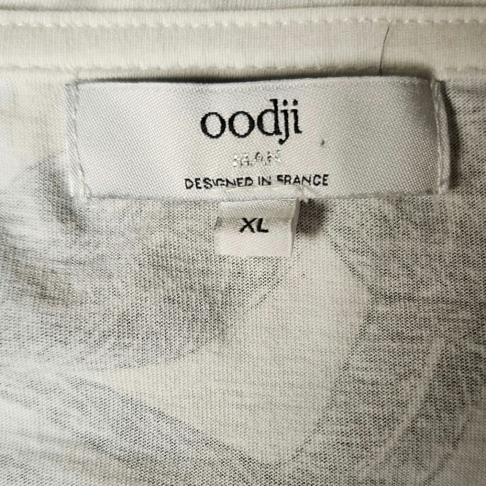 OODJI White 100% Cotton Crewneck T-Shirt with Skull XL PTP 21.5 L26 - Picture 3 of 7
